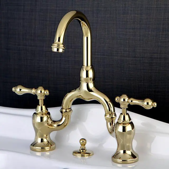 Alt view image 10 of 11 - kingston brass ks7992al english country lavatory faucet with brass popup, polished brass