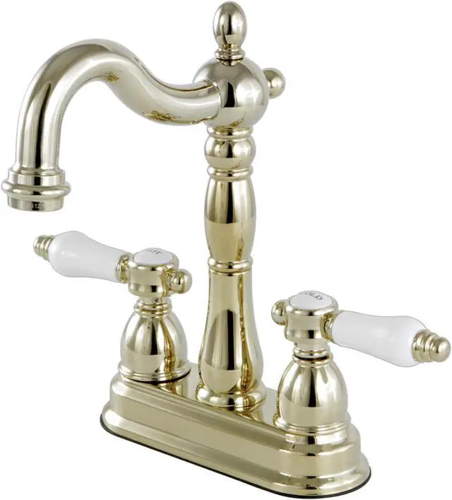 Alt view image 3 of 6 - Kingston Brass KB1492BPL 4 in. Centerset Bar Faucet, Polished Brass