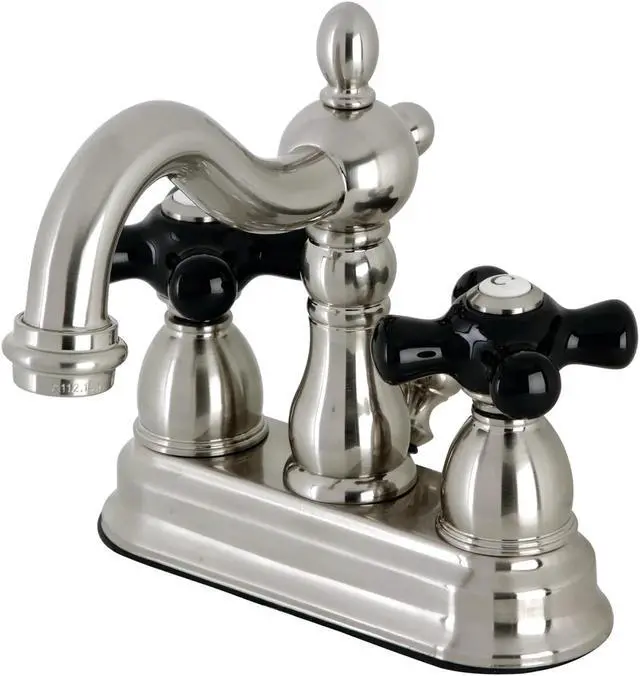 Main image of Kingston Brass KB1608PKX 4" Centerset Lavatory Faucet with Retail Pop-Up, SN