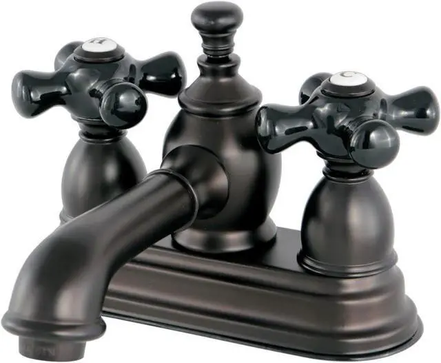 Alt view image 5 of 8 - Kingston Brass KS7005PKX 4 in. Long Spout Centerset Lavatory Faucet with Brass Pop-Up Cross Handle, Oil Rubbed Bronze