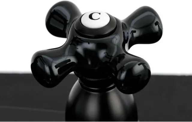 Alt view image 5 of 8 - Kingston Brass KB1755PKXBS 8 in. Victorian Centerset Kitchen Faucet & Brass Sprayer with Classic Cross Handle, Oil Rubbed Bronze