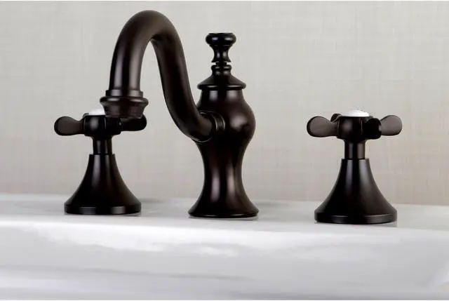 Alt view image 7 of 10 - Kingston Brass KC7165BEX Widespread Lavatory Faucet with Cross Handle & Brass Pop-Up, Oil Rubbed Bronze