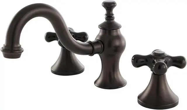 Alt view image 5 of 7 - Kingston Brass KC7165PKX Duches Widespread Lavatory Faucet with Cross Handle & Brass Pop-Up, Oil Rubbed Bronze