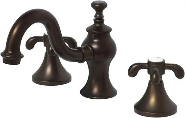 Alt view image 6 of 9 - Kingston Brass KC7165TX Duches Widespread Lavatory Faucet with Classy Cross Handle & Brass Pop-Up, Oil Rubbed Bronze