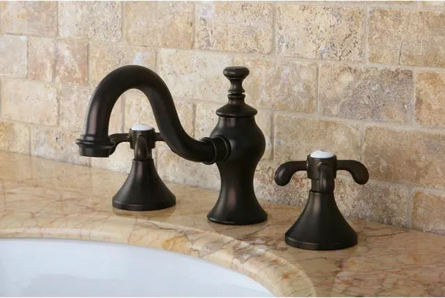 Alt view image 7 of 9 - Kingston Brass KC7165TX Duches Widespread Lavatory Faucet with Classy Cross Handle & Brass Pop-Up, Oil Rubbed Bronze