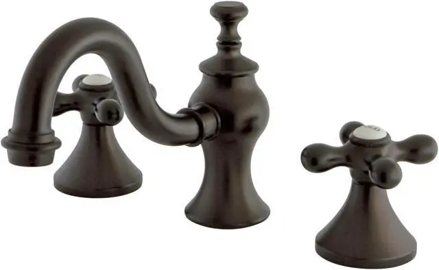 Alt view image 4 of 5 - Kingston Brass KC7165AX English Country Widespread Lavatory Faucet with Brass Pop-Up Drain, Oil Rubbed Bronze
