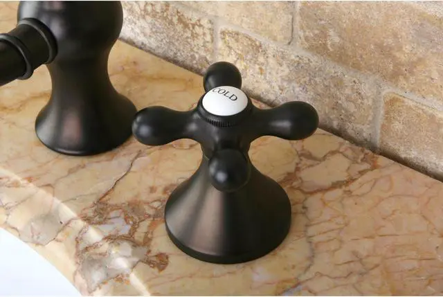 Alt view image 5 of 5 - Kingston Brass KC7165AX English Country Widespread Lavatory Faucet with Brass Pop-Up Drain, Oil Rubbed Bronze