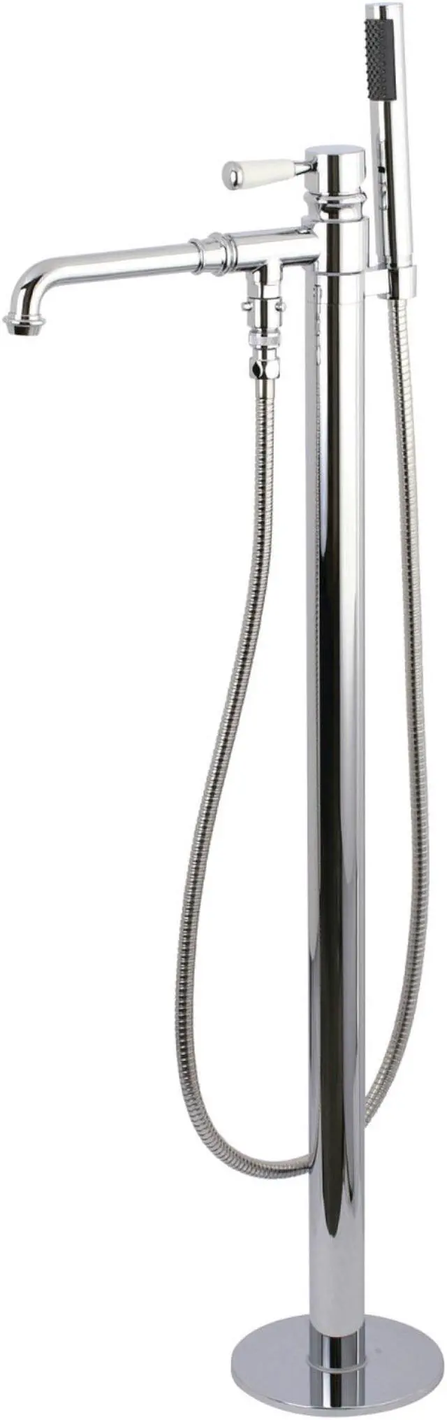 Alt view image 4 of 5 - Kingston Brass KS7031DPL Paris Single Handle Freestanding Roman Tub Filler with Hand Shower, Chrome