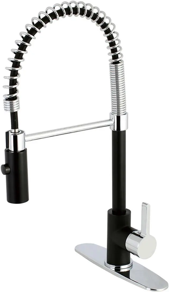 Alt view image 8 of 12 - Gourmetier LS8777CTL Continental Kitchen Faucet with Pull-Down Sprayer, Matte Black/Chrome