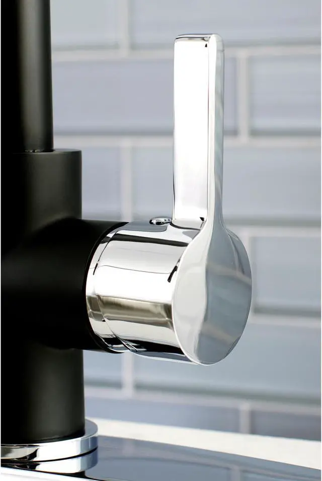 Alt view image 11 of 12 - Gourmetier LS8777CTL Continental Kitchen Faucet with Pull-Down Sprayer, Matte Black/Chrome