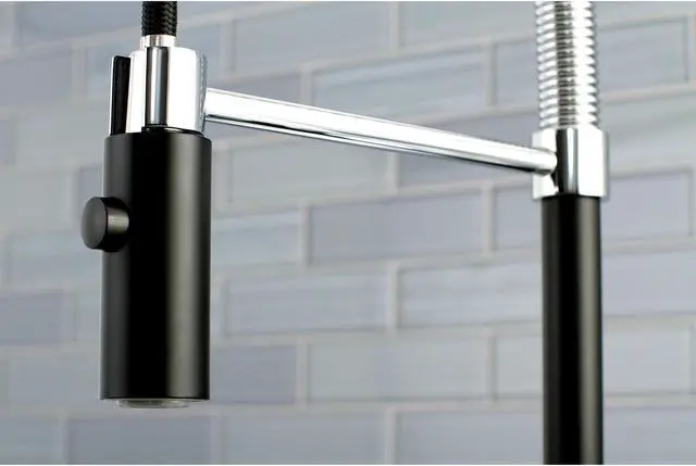 Alt view image 10 of 12 - Gourmetier LS8777CTL Continental Kitchen Faucet with Pull-Down Sprayer, Matte Black/Chrome