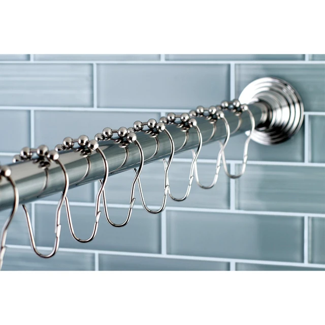 Alt view image 2 of 2 - Kingston Brass SCC2711 Adjustable Shower Rod and Shower Ring Set, Polished Chrome