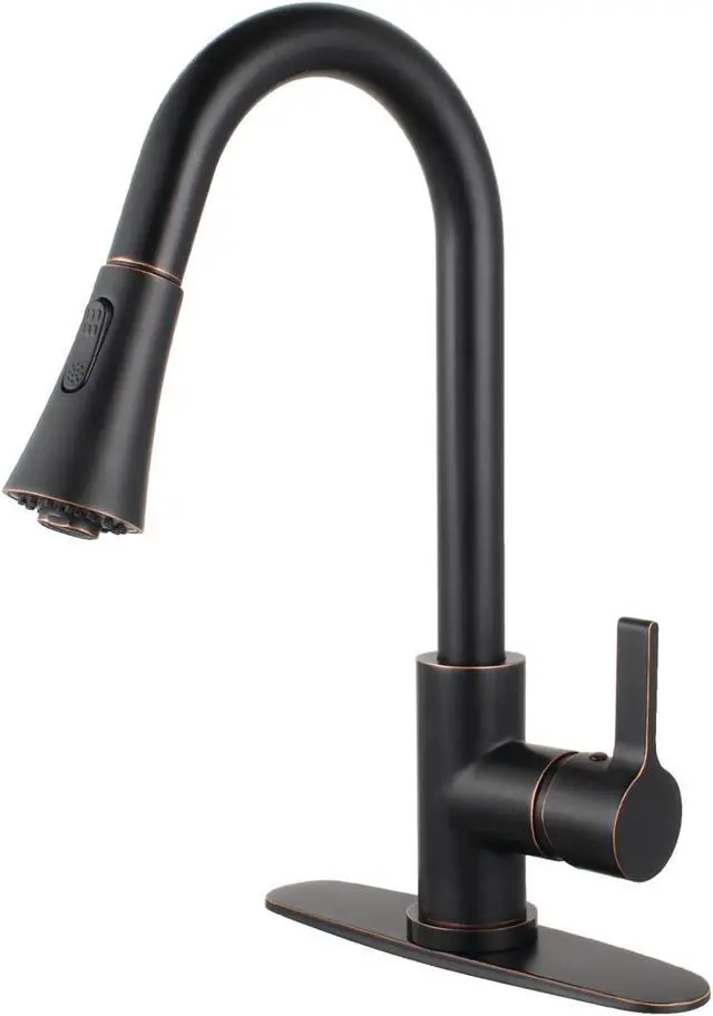 Alt view image 9 of 13 - Gourmetier LS8726CTL Modern Continental Single-Handle Pull-Down Kitchen Faucet - Naples Bronze