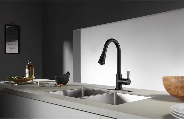 Alt view image 10 of 13 - Gourmetier LS8726CTL Modern Continental Single-Handle Pull-Down Kitchen Faucet - Naples Bronze