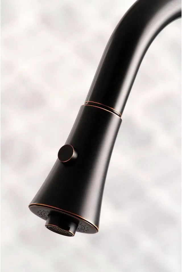 Alt view image 12 of 13 - Gourmetier LS8726CTL Modern Continental Single-Handle Pull-Down Kitchen Faucet - Naples Bronze