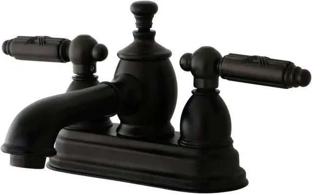 Alt view image 6 of 9 - Kingston Brass KS7005GL 4 in. Centerset Lavatory Faucet with Heritage Spout & Metal Lever Handle, Oil Rubbed Bronze