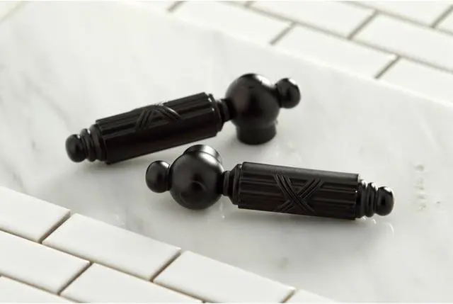 Alt view image 9 of 9 - Kingston Brass KS7005GL 4 in. Centerset Lavatory Faucet with Heritage Spout & Metal Lever Handle, Oil Rubbed Bronze