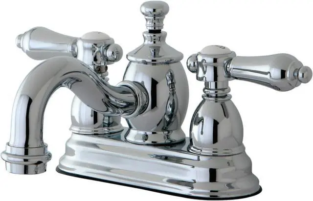 Alt view image 5 of 7 - Kingston Brass KS7101BAL 4 in. Centerset Lavatory Faucet with Heritage Spout & Metal Lever Handle, Polished Chrome