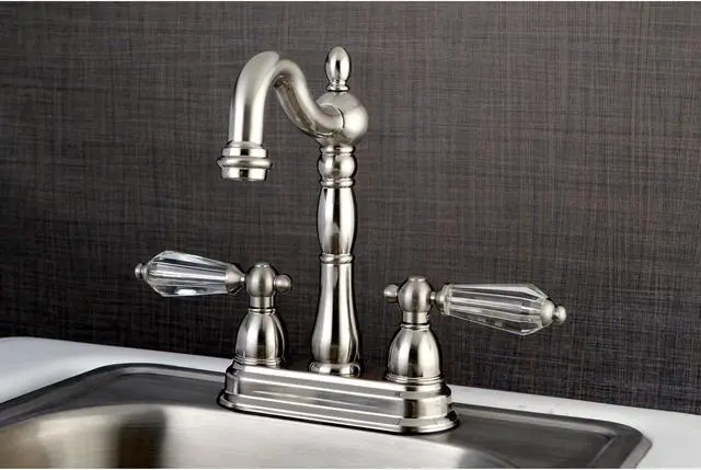 Alt view image 5 of 6 - Kingston Brass KB1498WLL 4 in. Centerset Bar Faucet, Satin Nickel