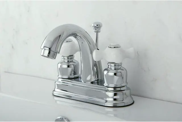 Alt view image 3 of 4 - Kingston Brass KB5611PX Restoration 4 in. Centerset Bathroom Faucet, Polished Chrome