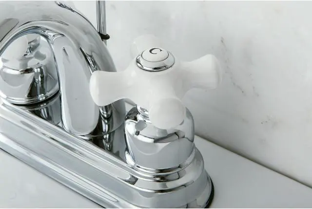 Alt view image 4 of 4 - Kingston Brass KB5611PX Restoration 4 in. Centerset Bathroom Faucet, Polished Chrome