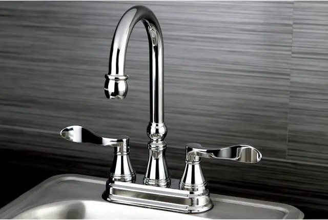 Alt view image 4 of 6 - Kingston Brass KS2491DFL 4 in. Nufrench Bar Faucet, Chrome