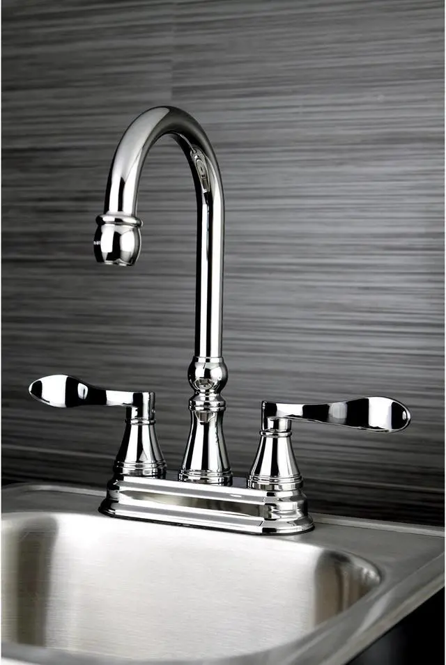 Alt view image 5 of 6 - Kingston Brass KS2491DFL 4 in. Nufrench Bar Faucet, Chrome