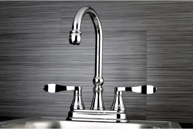 Alt view image 6 of 6 - Kingston Brass KS2491DFL 4 in. Nufrench Bar Faucet, Chrome