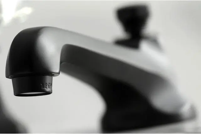 Alt view image 9 of 11 - Kingston Brass KS4460BX Metropolitan 8 in. Widespread Lavatory Faucet, Matte Black - 15.87 x 12.05 x 3.76 in.