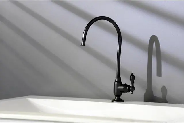 Alt view image 7 of 10 - Kingston Brass KS5190TAL Traditional Tudor Single-Handle Water Filtration Faucet - Matte Black