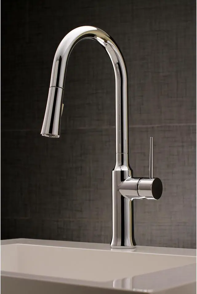 Alt view image 12 of 12 - Gourmetier LS2721NYL Single-Handle Pull-Down Kitchen Faucet, Polished Chrome