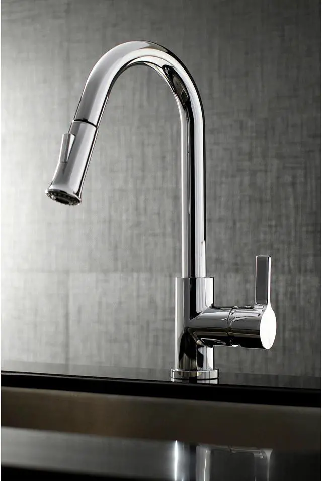 Alt view image 10 of 12 - Gourmetier LS8681CTL Continental Single-Handle Pull-Down Kitchen Faucet, Polished Chrome