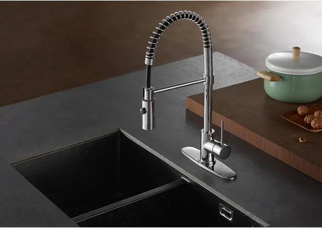Alt view image 7 of 8 - Gourmetier LS8771NYL Single-Handle Pull-Down Kitchen Faucet, Polished Chrome