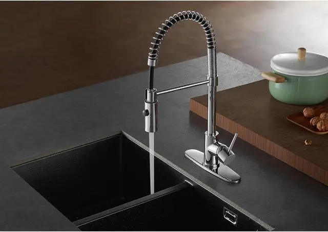 Alt view image 8 of 8 - Gourmetier LS8771NYL Single-Handle Pull-Down Kitchen Faucet, Polished Chrome