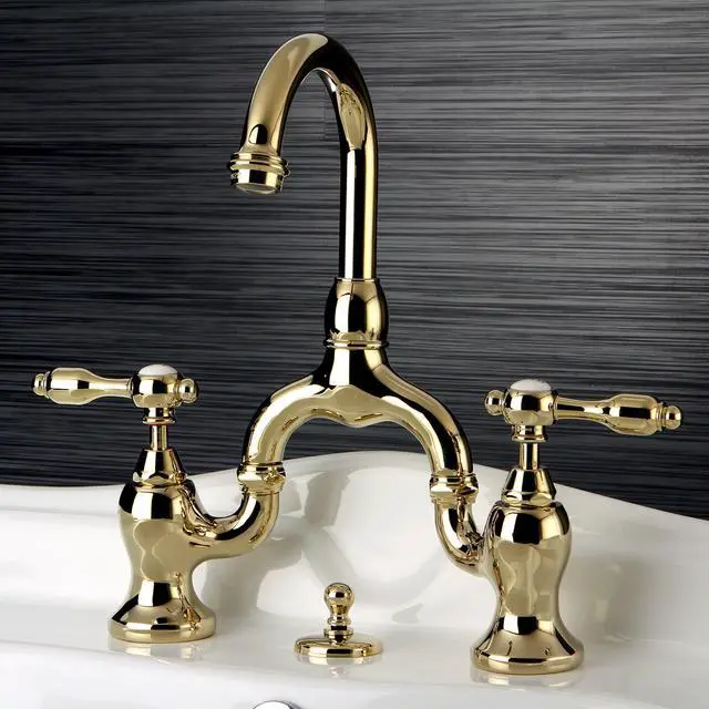 Alt view image 9 of 11 - Kingston Brass KS7992TAL Bridge Lavatory Faucet with Brass Pop-Up, Polished Brass