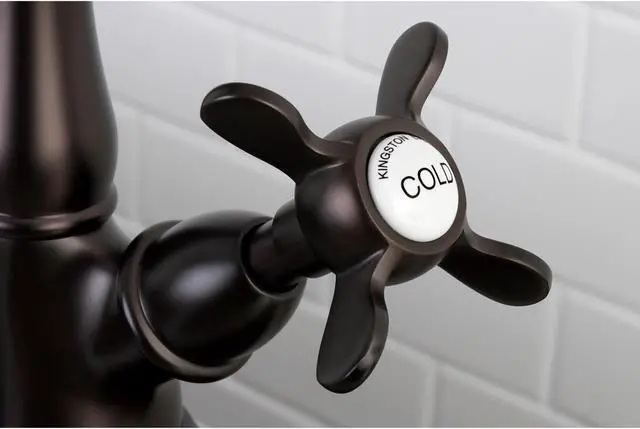 Alt view image 11 of 12 - Kingston Brass KS1235BEXBS Mono Deck Mount Kitchen Faucet with Classic Lever Handle & Brass Sprayer, Oil Rubbed Bronze
