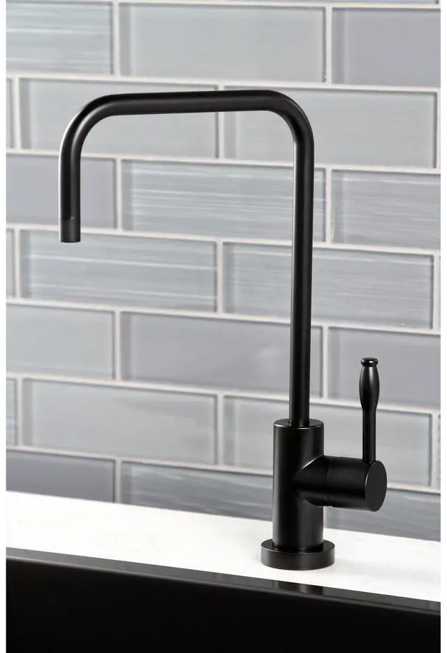 Alt view image 16 of 16 - Kingston Brass KS6190NKL Nustudio Single-Handle Cold Water Filtration Faucet, Matte Black