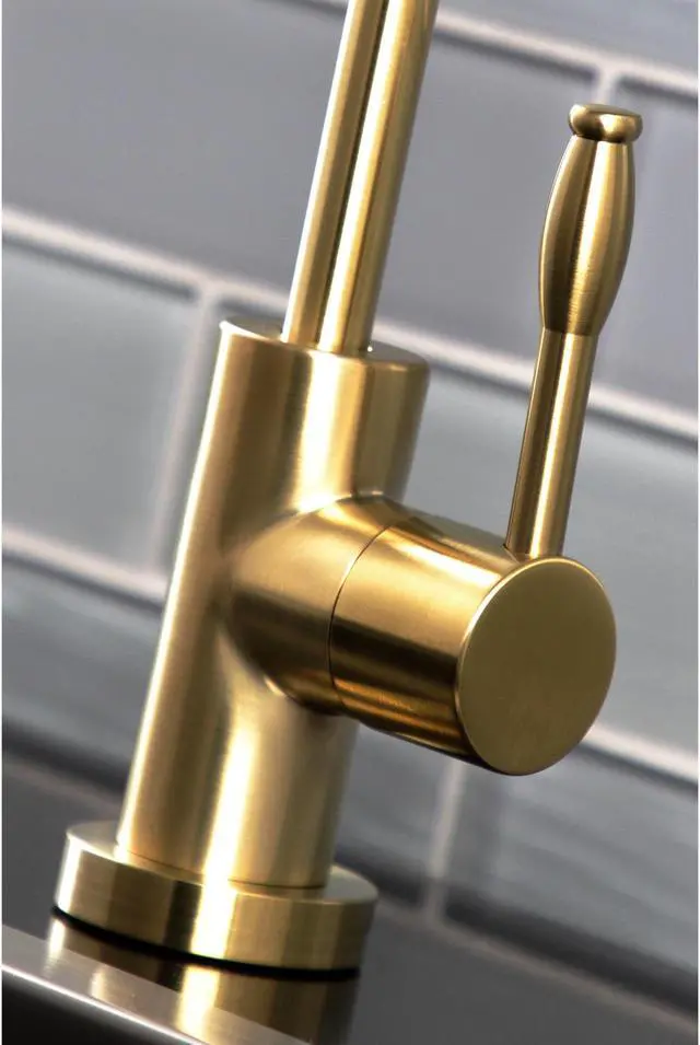 Alt view image 8 of 11 - Kingston Brass KS6197NKL Nustudio Modern Single-Handle Cold Water Filtration Faucet, Brushed Brass