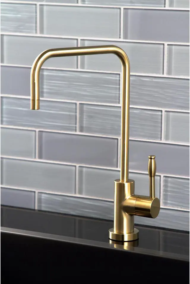 Alt view image 11 of 11 - Kingston Brass KS6197NKL Nustudio Modern Single-Handle Cold Water Filtration Faucet, Brushed Brass