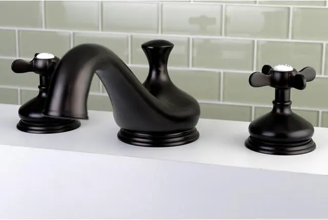 Alt view image 4 of 5 - Kingston Brass KS3335BEX Roman Tub Filler with Cross Handle, Oil Rubbed Bronze