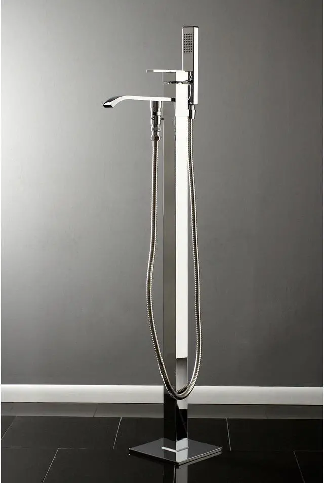 Alt view image 11 of 14 - Kingston Brass KS4131QLL Heritage Freestanding Roman Tub Filler, Polished Chrome - 45.38 x 9 x 6.75 in.