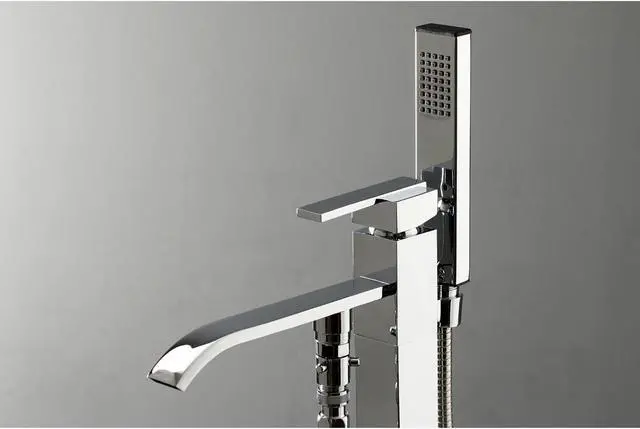 Alt view image 13 of 14 - Kingston Brass KS4131QLL Heritage Freestanding Roman Tub Filler, Polished Chrome - 45.38 x 9 x 6.75 in.