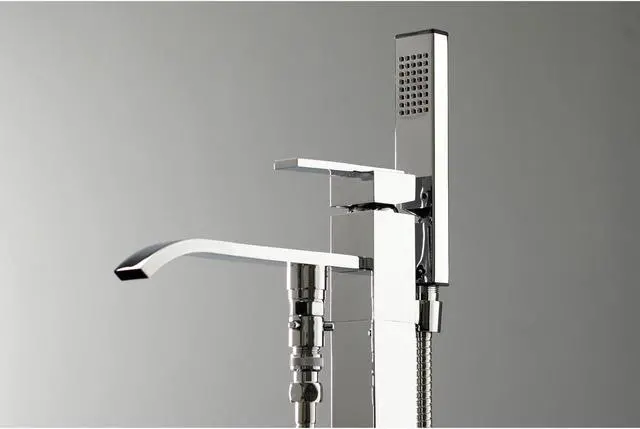 Alt view image 14 of 14 - Kingston Brass KS4131QLL Heritage Freestanding Roman Tub Filler, Polished Chrome - 45.38 x 9 x 6.75 in.