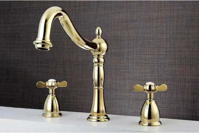 Alt view image 5 of 6 - Kingston Brass KS1342BEX Roman Tub Filler with Cross Handle, Polished Brass