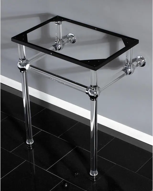 Alt view image 4 of 4 - Fauceture VAH242030C Console Basin Holder with Acrylic Pedestal, Polished Chrome