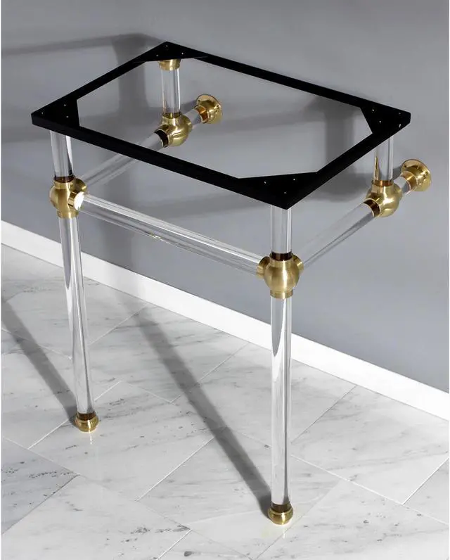 Alt view image 6 of 6 - Fauceture VAH242030SB Console Basin Holder with Acrylic Pedestal, Brushed Brass
