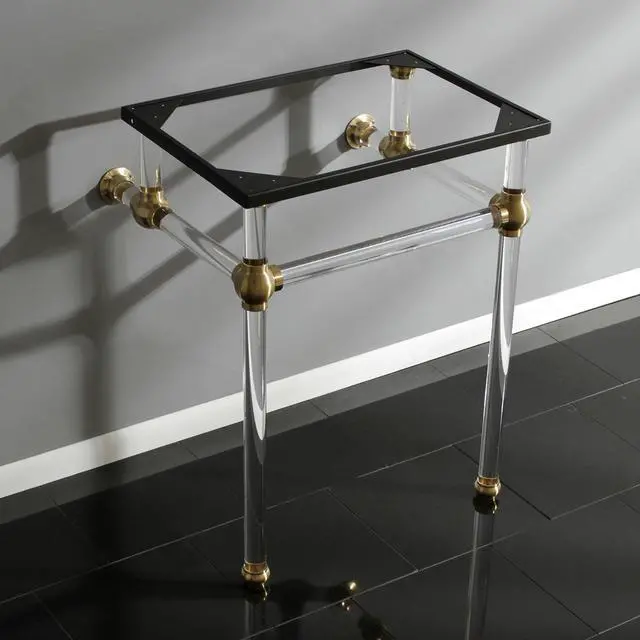 Alt view image 5 of 6 - Fauceture VAH242030SB Console Basin Holder with Acrylic Pedestal, Brushed Brass