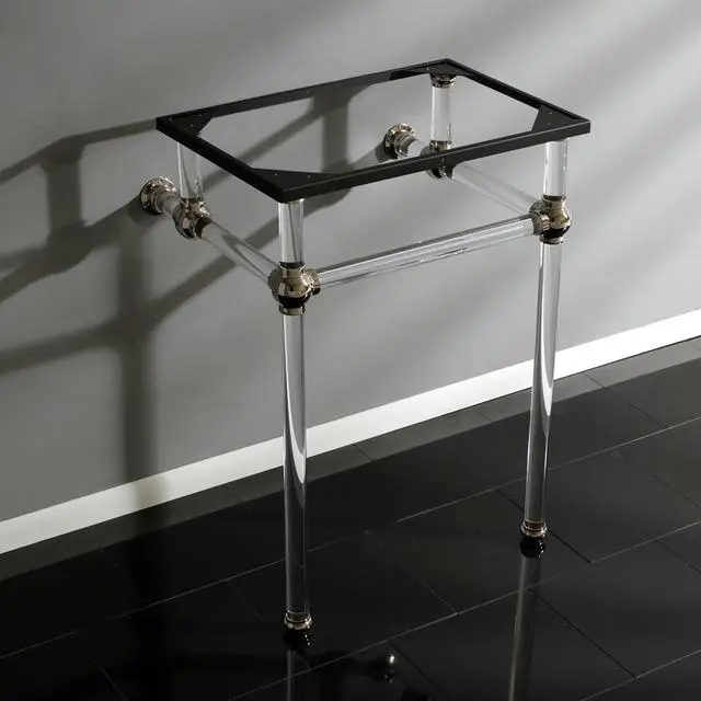 Alt view image 5 of 6 - Fauceture VAH282033PN Console Basin Holder with Acrylic Pedestal, Polished Nickel