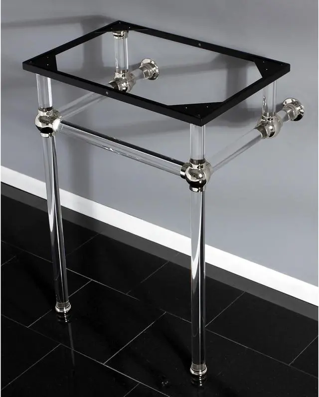 Alt view image 6 of 6 - Fauceture VAH282033PN Console Basin Holder with Acrylic Pedestal, Polished Nickel