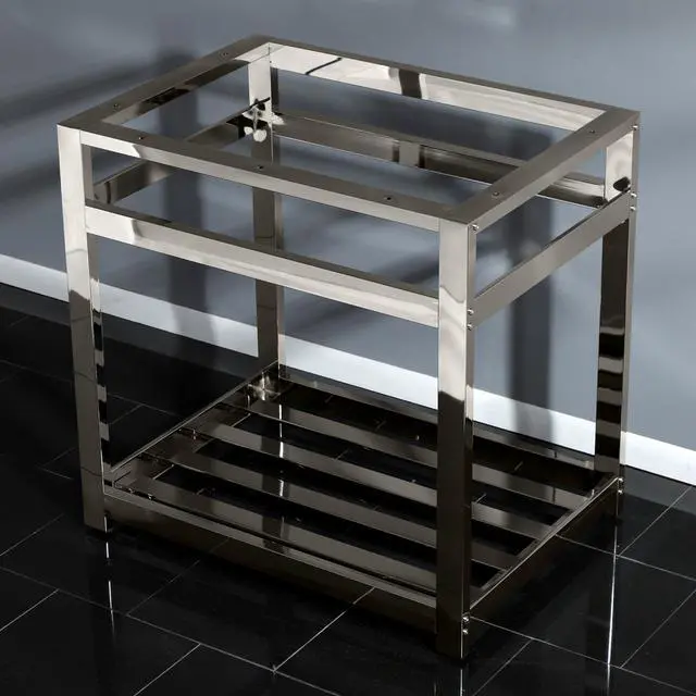 Alt view image 5 of 5 - Fauceture VSP3122A6 Modern 31 x 22 in. Steel Bathroom Console Sink Base - Polished Nickel